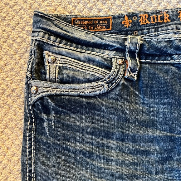 Rock Revival Dark Blue Jeans with Double Stitch Accents - Picture 9 of 9